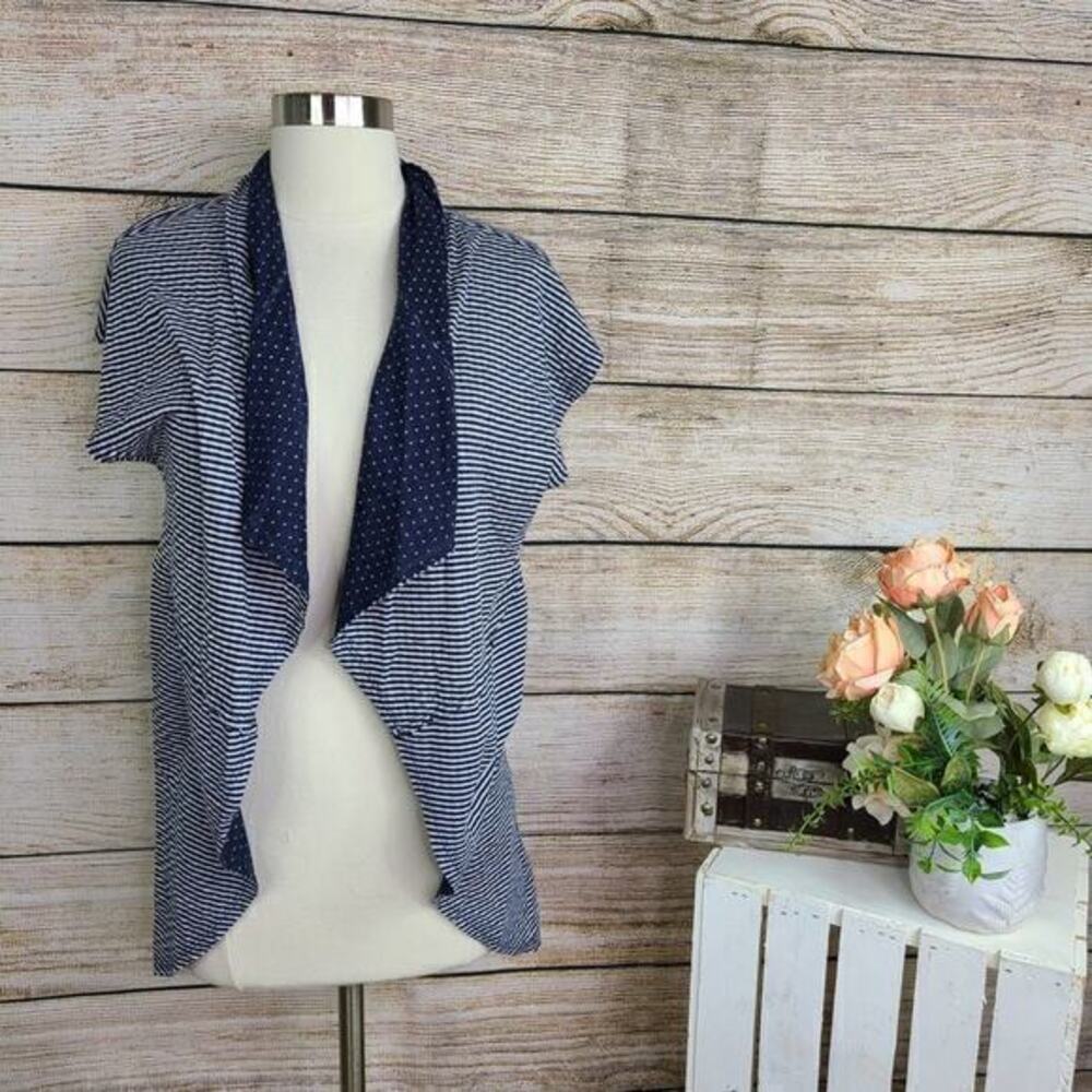 Tribal‎ Jeans Open Blue Striped Cardigan XS